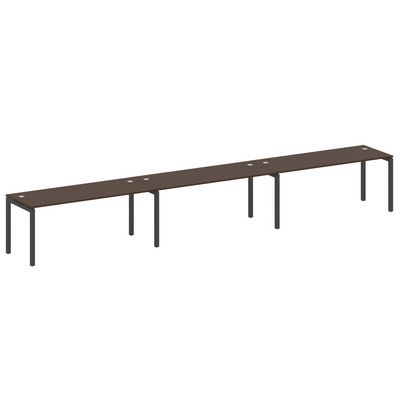 Metal System Quattro 5x5 50БП.СМ-3.5 (Венге цаво/Черный) Рабочая станция на 3 раб.места на П-образном м/к