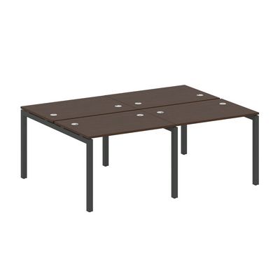 Metal System Quattro 5x5 50БП.СМ-4.1 (Венге цаво/Черный) Рабочая станция на 4 раб.места на П-образном м/к