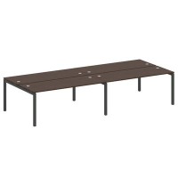 Metal System Quattro 5x5 50БП.СМ-4.5 (Венге цаво/Антрацит) Рабочая станция на 4 раб.места на П-образном м/к