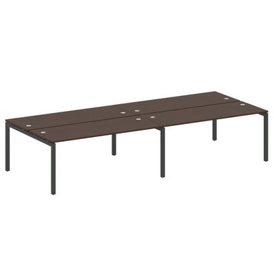 Metal System Quattro 5x5 50БП.СМ-4.5 (Венге цаво/Антрацит) Рабочая станция на 4 раб.места на П-образном м/к