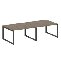 Metal System Quattro 5x5 50БО.ПРГ-2.3 (Вяз благородный/Антрацит) Переговорный стол на О-образном м/к
