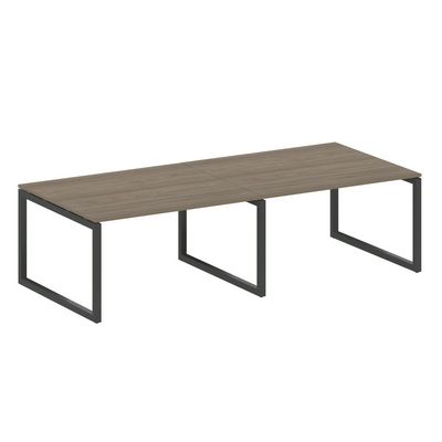 Metal System Quattro 5x5 50БО.ПРГ-2.3 (Вяз благородный/Антрацит) Переговорный стол на О-образном м/к