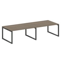 Metal System Quattro 5x5 50БО.ПРГ-2.4 (Вяз благородный/Антрацит) Переговорный стол на О-образном м/к