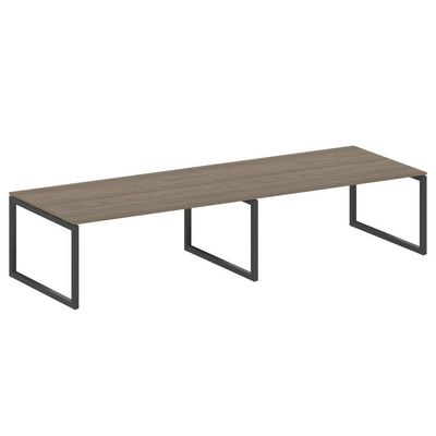 Metal System Quattro 5x5 50БО.ПРГ-2.5 (Вяз благородный/Антрацит) Переговорный стол на О-образном м/к