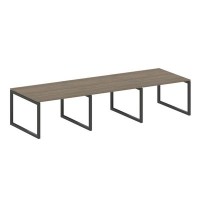 Metal System Quattro 5x5 50БО.ПРГ-3.2 (Вяз благородный/Антрацит) Переговорный стол на О-образном м/к