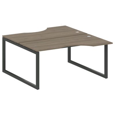 Metal System Quattro 5x5 50БО.РАС-СА-2.1 (Вяз благородный/Черный) Рабочая станция криволинейная на О-образном м/к