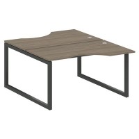 Metal System Quattro 5x5 50БО.РАС-СА-2.2 (Вяз благородный/Черный) Рабочая станция криволинейная на О-образном м/к