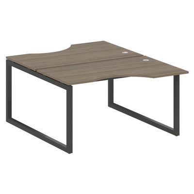 Metal System Quattro 5x5 50БО.РАС-СА-2.2 (Вяз благородный/Черный) Рабочая станция криволинейная на О-образном м/к