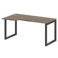 Metal System Quattro 5x5 50БО.СА-1 Л (Вяз благородный/Черный) Стол криволинейный левый на О-образном м/к