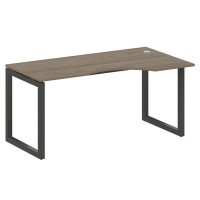 Metal System Quattro 5x5 50БО.СА-1 Пр (Вяз благородный/Черный) Стол криволинейный правый на О-образном м/к