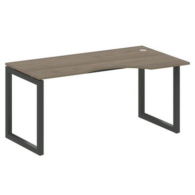 Metal System Quattro 5x5 50БО.СА-1 Пр (Вяз благородный/Черный) Стол криволинейный правый на О-образном м/к