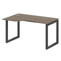 Metal System Quattro 5x5 50БО.СА-2 Л (Вяз благородный/Черный) Стол криволинейный левый на О-образном м/к