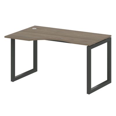 Metal System Quattro 5x5 50БО.СА-2 Л (Вяз благородный/Черный) Стол криволинейный левый на О-образном м/к