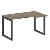 Metal System Quattro 5x5 50БО.СА-2 Пр (Вяз благородный/Черный) Стол криволинейный правый на О-образном м/к