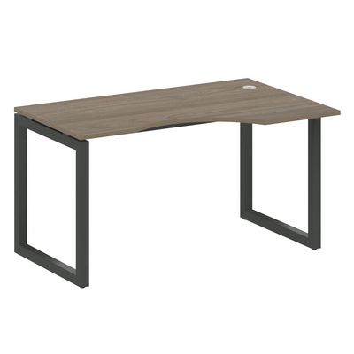 Metal System Quattro 5x5 50БО.СА-2 Пр (Вяз благородный/Черный) Стол криволинейный правый на О-образном м/к