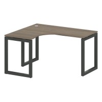 Metal System Quattro 5x5 50БО.СА-3 Л (Вяз благородный/Черный) Стол криволинейный левый на О-образном м/к