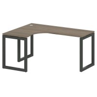 Metal System Quattro 5x5 50БО.СА-4 Л (Вяз благородный/Черный) Стол криволинейный левый на О-образном м/к