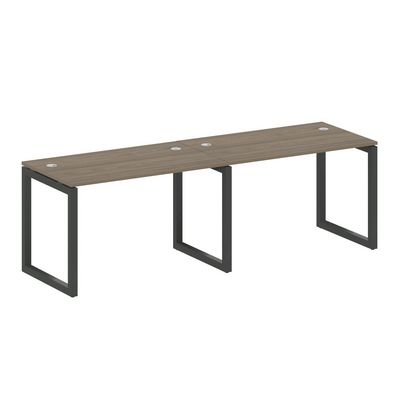 Metal System Quattro 5x5 50БО.СМ-2.2 (Вяз благородный/Антрацит) Рабочая станция на 2 раб.места на О-образном м/к