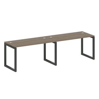 Metal System Quattro 5x5 50БО.СМ-2.3 (Вяз благородный/Антрацит) Рабочая станция на 2 раб.места на О-образном м/к