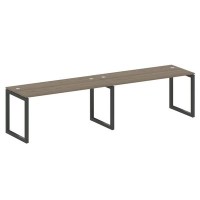 Metal System Quattro 5x5 50БО.СМ-2.4 (Вяз благородный/Черный) Рабочая станция на 2 раб.места на О-образном м/к