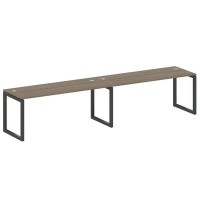 Metal System Quattro 5x5 50БО.СМ-2.5 (Вяз благородный/Черный) Рабочая станция на 2 раб.места на О-образном м/к