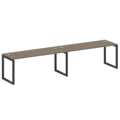 Metal System Quattro 5x5 50БО.СМ-2.5 (Вяз благородный/Антрацит) Рабочая станция на 2 раб.места на О-образном м/к