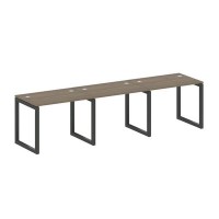 Metal System Quattro 5x5 50БО.СМ-3.1 (Вяз благородный/Черный) Рабочая станция на 3 раб.места на О-образном м/к