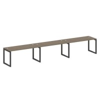 Metal System Quattro 5x5 50БО.СМ-3.4 (Вяз благородный/Черный) Рабочая станция на 3 раб.места на О-образном м/к