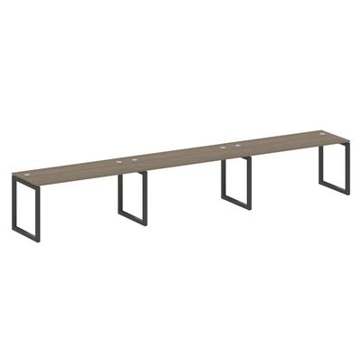 Metal System Quattro 5x5 50БО.СМ-3.4 (Вяз благородный/Черный) Рабочая станция на 3 раб.места на О-образном м/к