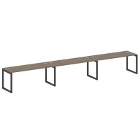 Metal System Quattro 5x5 50БО.СМ-3.5 (Вяз благородный/Черный) Рабочая станция на 3 раб.места на О-образном м/к