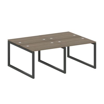 Metal System Quattro 5x5 50БО.СМ-4.1 (Вяз благородный/Черный) Рабочая станция на 4 раб.места на О-образном м/к