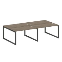 Metal System Quattro 5x5 50БО.СМ-4.3 (Вяз благородный/Черный) Рабочая станция на 4 раб.места на О-образном м/к