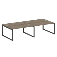 Metal System Quattro 5x5 50БО.СМ-4.4 (Вяз благородный/Черный) Рабочая станция на 4 раб.места на О-образном м/к