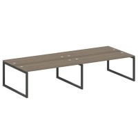 Metal System Quattro 5x5 50БО.СМ-4.5 (Вяз благородный/Черный) Рабочая станция на 4 раб.места на О-образном м/к