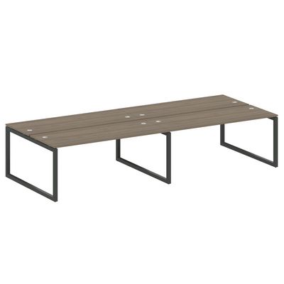 Metal System Quattro 5x5 50БО.СМ-4.5 (Вяз благородный/Черный) Рабочая станция на 4 раб.места на О-образном м/к