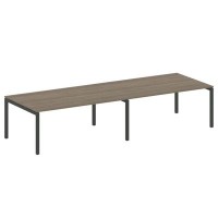 Metal System Quattro 5x5 50БП.ПРГ-2.5 (Вяз благородный/Черный) Переговорный стол на П-образном м/к