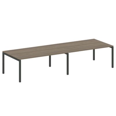 Metal System Quattro 5x5 50БП.ПРГ-2.5 (Вяз благородный/Черный) Переговорный стол на П-образном м/к