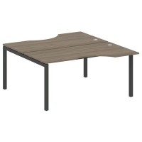 Metal System Quattro 5x5 50БП.РАС-СА-2.1 (Вяз благородный/Антрацит) Рабочая станция криволинейная на П-образном м/к