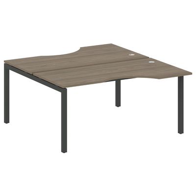 Metal System Quattro 5x5 50БП.РАС-СА-2.1 (Вяз благородный/Антрацит) Рабочая станция криволинейная на П-образном м/к