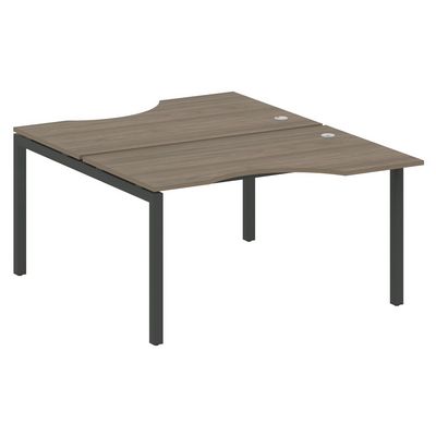 Metal System Quattro 5x5 50БП.РАС-СА-2.2 (Вяз благородный/Антрацит) Рабочая станция криволинейная на П-образном м/к