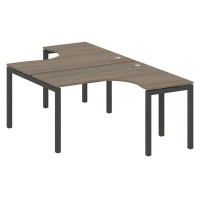 Metal System Quattro 5x5 50БП.РАС-СА-2.3 (Вяз благородный/Антрацит) Рабочая станция криволинейная на П-образном м/к