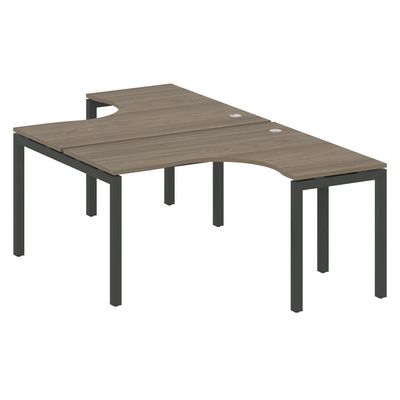 Metal System Quattro 5x5 50БП.РАС-СА-2.3 (Вяз благородный/Антрацит) Рабочая станция криволинейная на П-образном м/к