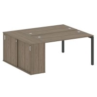 Metal System Quattro 5x5 50БП.РС-СШК-1.3 (Вяз благородный/Антрацит) Рабочая станция на П-образном м/к с опорным шкафом-купе