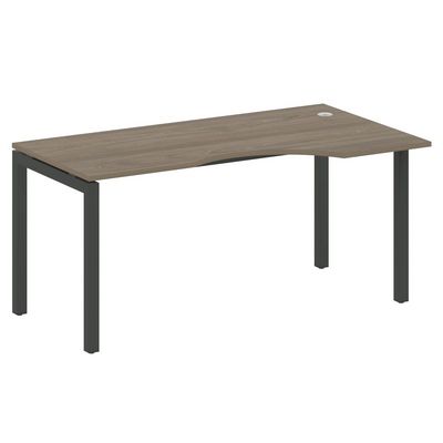 Metal System Quattro 5x5 50БП.СА-1 Пр (Вяз благородный/Антрацит) Стол криволинейный правый на П-образном м/к