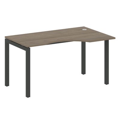 Metal System Quattro 5x5 50БП.СА-2 Пр (Вяз благородный/Антрацит) Стол криволинейный правый на П-образном м/к