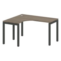 Metal System Quattro 5x5 50БП.СА-3 Л (Вяз благородный/Антрацит) Стол криволинейный левый на П-образном м/к