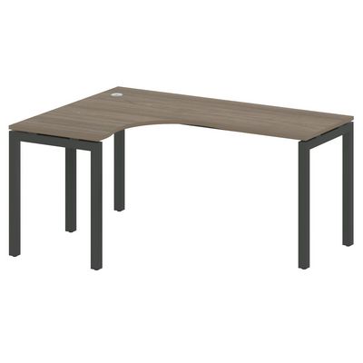 Metal System Quattro 5x5 50БП.СА-4 Л (Вяз благородный/Антрацит) Стол криволинейный левый на П-образном м/к