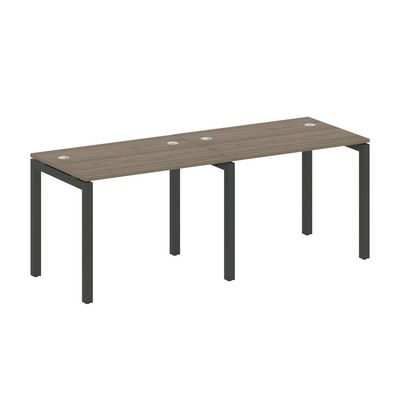 Metal System Quattro 5x5 50БП.СМ-2.1 (Вяз благородный/Антрацит) Рабочая станция на 2 раб.места на П-образном м/к