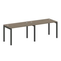 Metal System Quattro 5x5 50БП.СМ-2.2 (Вяз благородный/Черный) Рабочая станция на 2 раб.места на П-образном м/к