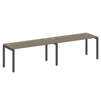 Metal System Quattro 5x5 50БП.СМ-2.4 (Вяз благородный/Черный) Рабочая станция на 2 раб.места на П-образном м/к